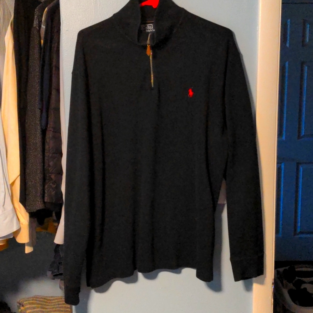 Polo by Ralph Lauren Black Zip-up Pullover Sweater